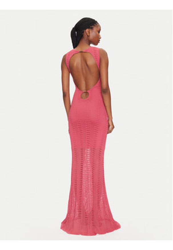 Marciano Guess Sukienka dzianinowa 5GGK44 5869Z Różowy Regular Fit. Kolor: różowy. Materiał: syntetyk, wiskoza