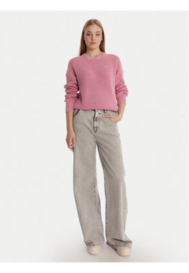 Guess Jeans Sweter W6RR20 Z3HM1 Różowy Classic Fit. Kolor: różowy. Materiał: bawełna