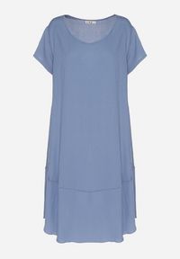 Born2be - Niebieska Rozkloszowana Wiskozowa Sukienka Trivoria. Okazja: na co dzień. Kolor: niebieski. Materiał: wiskoza. Długość rękawa: krótki rękaw. Typ sukienki: rozkloszowane. Styl: casual, elegancki #3