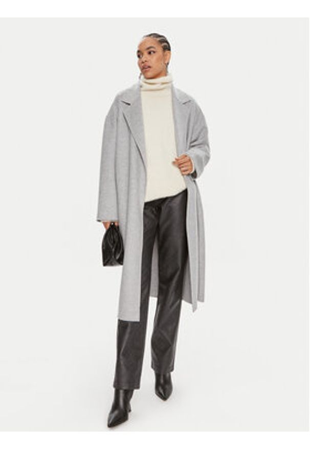Calvin Klein Płaszcz wełniany K20K207089 Szary Oversize. Kolor: szary. Materiał: wełna