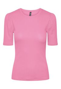 Pieces T-Shirt 17133700 Różowy Slim Fit. Kolor: różowy. Materiał: bawełna