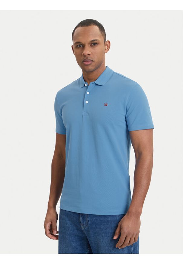Napapijri Polo Ealis NP0A4H8B Niebieski Regular Fit. Typ kołnierza: polo. Kolor: niebieski. Materiał: bawełna
