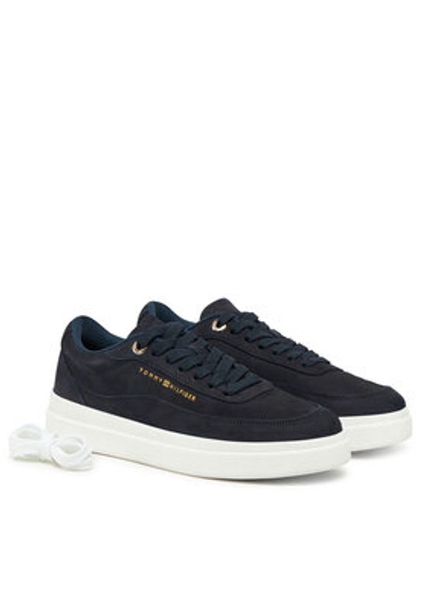 TOMMY HILFIGER - Tommy Hilfiger Sneakersy Modern Court Sneaker Nubuck FW0FW08462 Granatowy. Kolor: niebieski. Materiał: skóra