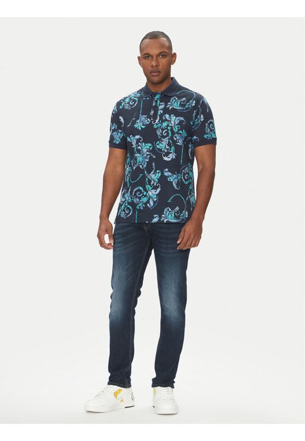Versace Jeans Couture Polo 78GAG6S0 Granatowy Regular Fit. Typ kołnierza: polo. Kolor: niebieski. Materiał: bawełna