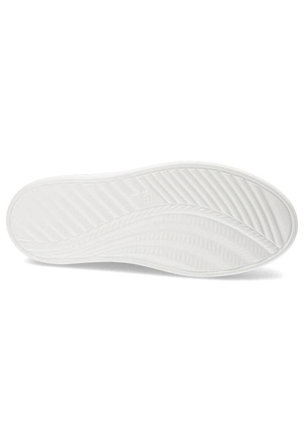 CheBello - Białe Eleganckie Sneakersy Chebello Z Ozdobnym Kwiatem. Zapięcie: bez zapięcia. Kolor: biały. Materiał: skóra. Wzór: kwiaty