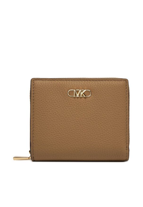 Michael Kors Mały Portfel Damski 32S5G8ED1L Beżowy. Kolor: beżowy. Materiał: skóra