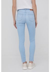 Wrangler jeansy HIGH RISE SKINNY SOFT BLUE damskie high waist. Stan: podwyższony. Kolor: niebieski #4