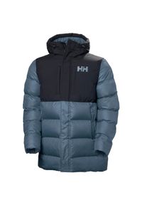 Długa kurtka z kapturem Helly Hansen Active. Typ kołnierza: kaptur. Kolor: niebieski. Materiał: puch. Długość: długie. Sport: turystyka piesza #1