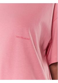 Trussardi Jeans - Trussardi T-Shirt Greyhound Backprint 56T00559 Różowy Loose Fit. Kolor: różowy. Materiał: bawełna