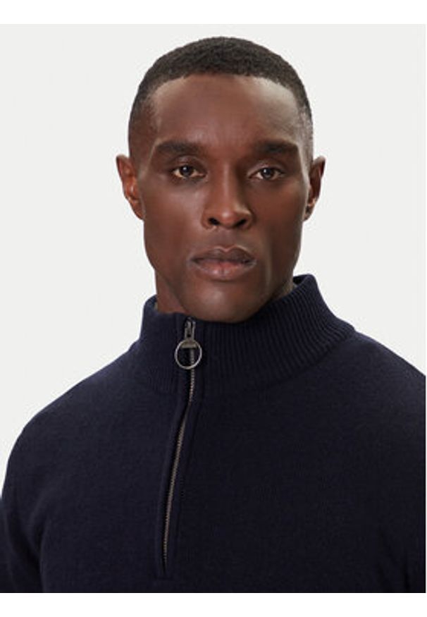 Barbour Sweter Holden MKN0837NY91 Granatowy Regular Fit. Kolor: niebieski. Materiał: wełna