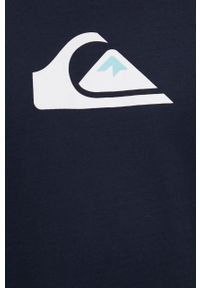 Quiksilver t-shirt bawełniany kolor granatowy z nadrukiem. Kolor: niebieski. Materiał: bawełna. Wzór: nadruk #2