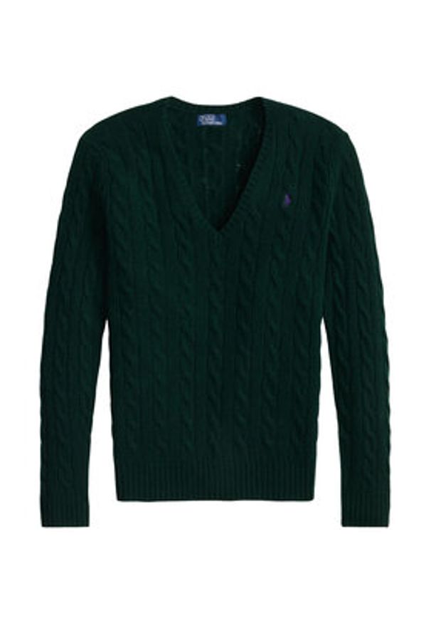 Polo Ralph Lauren Sweter 211971866009 Zielony Slim Fit. Typ kołnierza: polo. Kolor: zielony. Materiał: wełna