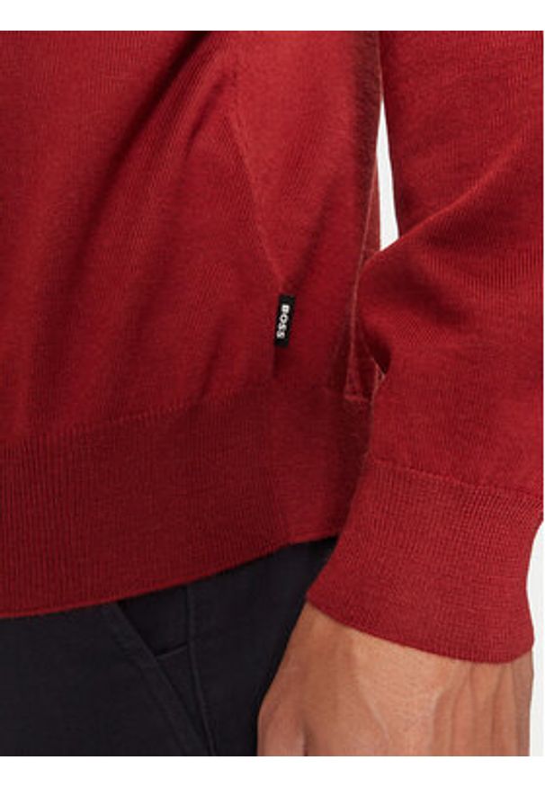 BOSS - Boss Sweter Ebenji 50528300 Czerwony Regular Fit. Kolor: czerwony. Materiał: wełna