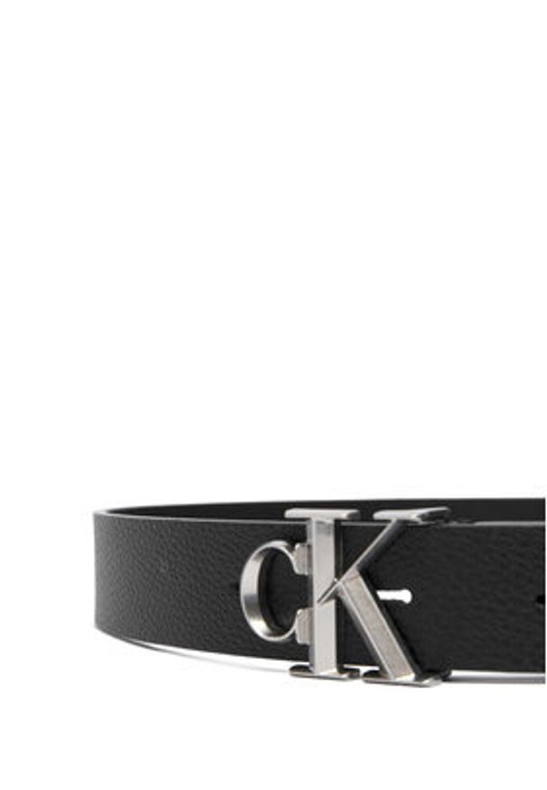 Calvin Klein Pasek Damski Facet Ck Buckle Pebble 25Mm LV04F7060G Czarny. Kolor: czarny. Materiał: skóra