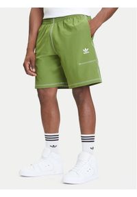 Adidas - adidas Szorty sportowe Trefoil Essentials KA8540 Zielony Loose Fit. Kolor: zielony. Materiał: syntetyk. Styl: sportowy