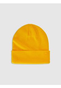 4f - 4F Czapka beanie uniseks - pomarańczowa Uniwersalny. Kolor: żółty. Materiał: syntetyk, materiał. Sezon: zima. Styl: casual #1