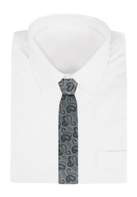 Jedwabny Krawat Męski - His Story - Odcienie Niebieskiego, Paisley. Kolor: niebieski. Materiał: jedwab. Wzór: paisley. Styl: klasyczny, elegancki