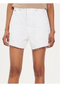 Pepe Jeans Szorty jeansowe A-Line Short Uhw PL801112TC1 Biały Slim Fit. Kolor: biały. Materiał: bawełna