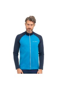 Bluza dresowa termoaktywna rozpinana męska Brubeck Athletic. Kolor: niebieski. Materiał: poliamid, poliester, elastan. Sport: kolarstwo, bieganie #1