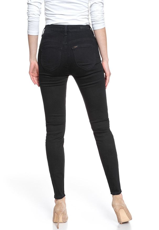 Lee - SPODNIE LEE DAMSKIE SCARLETT SUPER HIGH BLACK RINSE L30LEO47 112106486