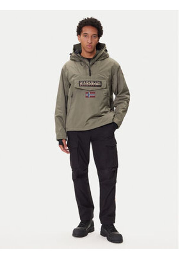 Napapijri Kurtka anorak Rainforest Next NP0A4IB9 Khaki Regular Fit. Kolor: brązowy. Materiał: syntetyk