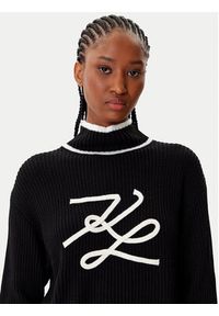 Karl Lagerfeld - KARL LAGERFELD Golf A4W18051 Czarny Regular Fit. Typ kołnierza: golf. Kolor: czarny. Materiał: syntetyk #5