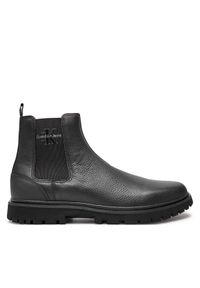 Calvin Klein Jeans Sztyblety Eva Mid Chelsea Boot Lth YM0YM00750 Czarny. Kolor: czarny. Materiał: skóra