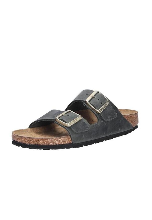 Klapki unisex Birkenstock Arizona Thyme Oiled Leather. Okazja: na plażę. Kolor: czarny. Materiał: skóra. Styl: sportowy