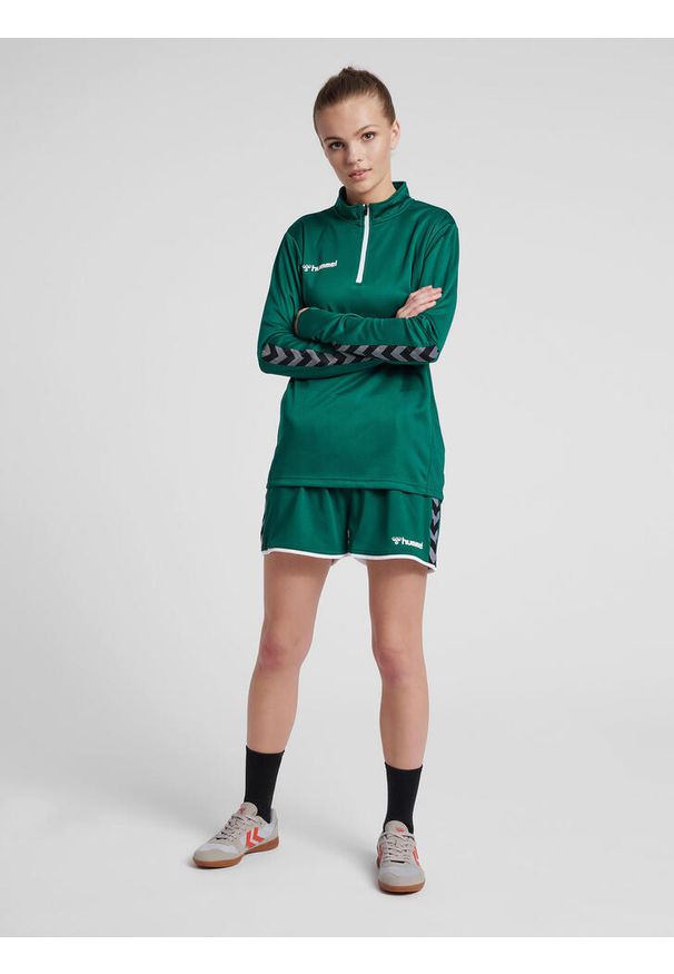 Bluza do piłki nożnej damska Hummel demi-zip hml AUTHENTIC. Kolor: biały, zielony, wielokolorowy