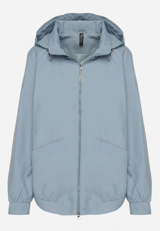 Born2be - Niebieska Kurtka Parka o Pudełkowym Kroju ze Ściągaczem w Talii i Kapturem Sesoliena. Okazja: na spacer, na co dzień. Kolor: niebieski. Materiał: jeans. Długość rękawa: długi rękaw. Długość: długie. Styl: elegancki, casual