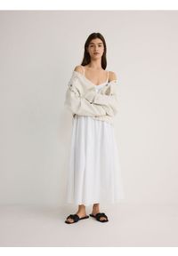 Reserved - Bawełniana sukienka maxi - złamana biel. Materiał: bawełna. Długość: maxi #1