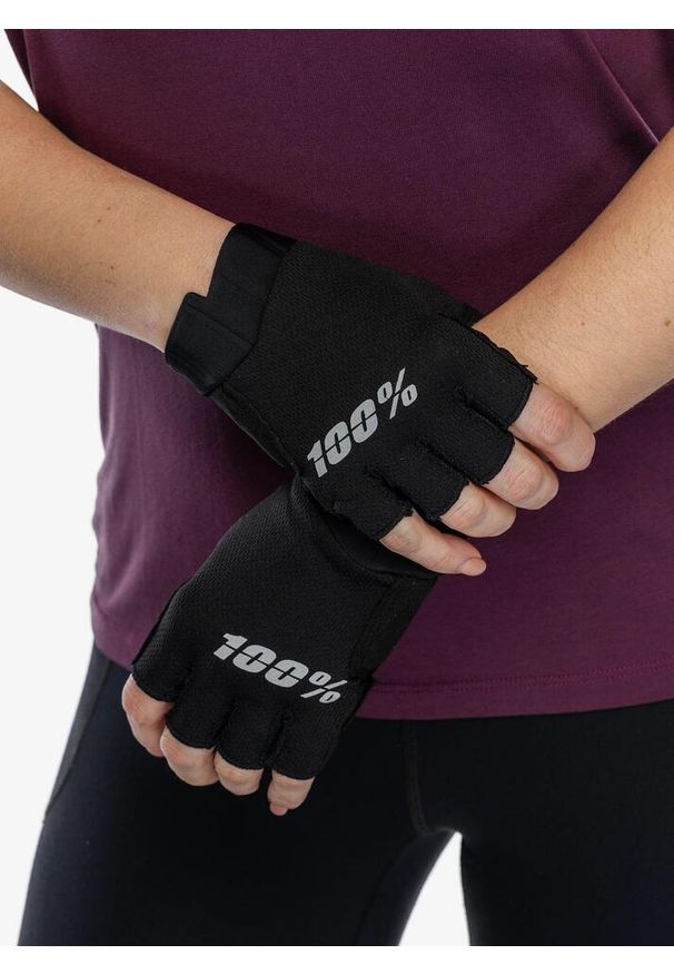 Rękawiczki rowerowe damskie 100% Exceeda Gel Short Finger Gloves. Kolor: czarny
