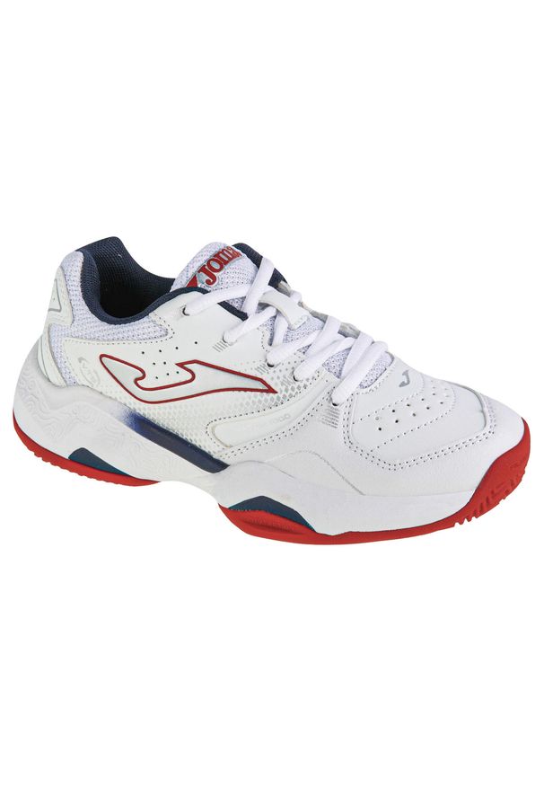 Buty do tenisa dziecięce Joma Master 1000 JR amortyzowane z oddychającą cholewką. Kolor: biały, czerwony, wielokolorowy, niebieski. Szerokość cholewki: normalna. Sport: tenis