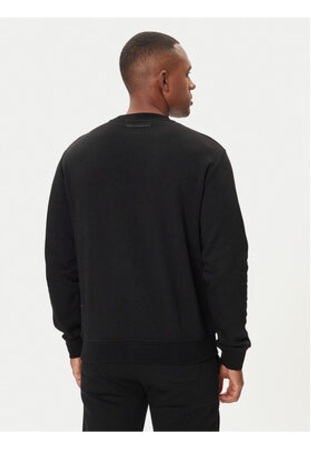 Karl Lagerfeld - KARL LAGERFELD Bluza 705061 554942 Czarny Regular Fit. Typ kołnierza: dekolt w karo. Kolor: czarny. Materiał: bawełna