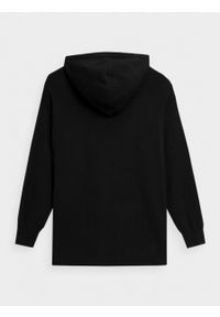 outhorn - Sweter z wiskozą damski - czarny. Typ kołnierza: kaptur. Kolor: czarny. Materiał: wiskoza. Wzór: gładki #4
