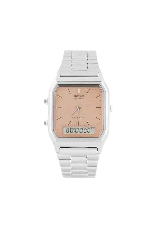 Casio Zegarek Vintage AQ-230A-4AMQYES Srebrny. Kolor: srebrny. Styl: vintage