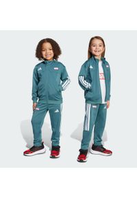 Adidas - Dres Marvel Spider-Man Tracksuit Kids. Kolor: biały, wielokolorowy, niebieski. Materiał: dresówka. Wzór: motyw z bajki