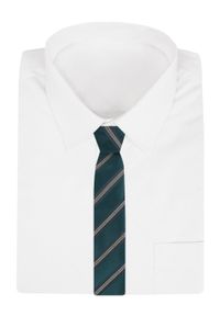 Klasyczny Krawat Klubowy - Alties - Zieleń w Prążek. Materiał: tkanina. Wzór: prążki. Styl: klasyczny #4