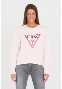 Guess - GUESS Różowa damska bluza Original Fleece, Rozmiar S. Kolor: różowy