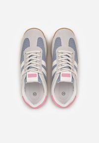 Born2be - Niebieskie Casualowe Sneakersy z Siateczkowymi Wstawkami Kassadina. Okazja: na co dzień. Kolor: niebieski. Materiał: jeans #6