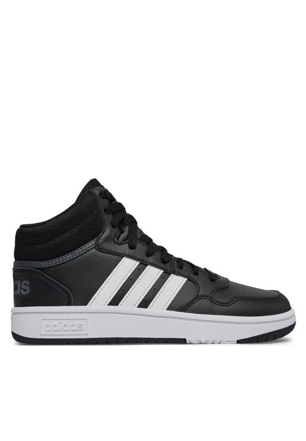 Adidas - adidas Sneakersy Hoops 3.0 Mid K GW0402 Czarny. Kolor: czarny. Materiał: skóra