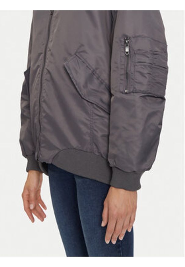 only - ONLY Kurtka bomber Mille 15322732 Szary Oversize. Kolor: szary. Materiał: syntetyk