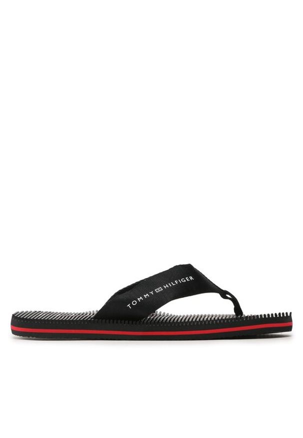 TOMMY HILFIGER - Tommy Hilfiger Japonki Massage Footbed FM0FM04474 Czarny. Kolor: czarny. Materiał: materiał