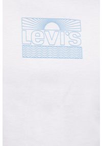 Levi's® - Levi's T-shirt bawełniany kolor biały gładki. Okazja: na spotkanie biznesowe, na co dzień. Kolor: biały. Materiał: bawełna. Wzór: gładki. Styl: biznesowy, casual #2