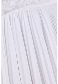 Miss Sixty Sukienka kolor biały midi rozkloszowana. Kolor: biały. Materiał: tkanina. Długość rękawa: na ramiączkach. Wzór: gładki. Typ sukienki: rozkloszowane, plisowane. Długość: midi #4