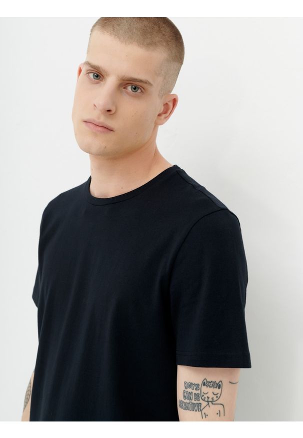 outhorn - Gładki t-shirt męski. Materiał: bawełna, jersey, materiał. Wzór: gładki