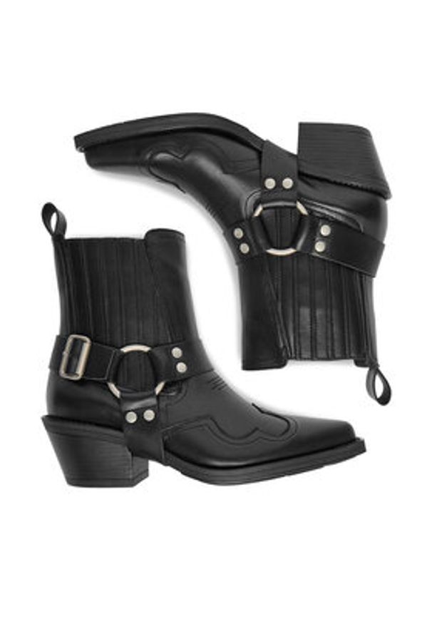 Badura Kowbojki EO-BAILE-07100-25 Czarny. Kolor: czarny. Materiał: skóra