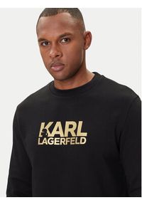 Karl Lagerfeld - KARL LAGERFELD Bluza 705091 554917 Czarny Regular Fit. Typ kołnierza: dekolt w karo. Kolor: czarny. Materiał: bawełna #4