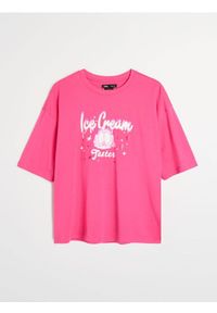 Sinsay - Bawełniana koszulka z nadrukiem Garfield - różowy. Kolor: różowy. Materiał: bawełna. Wzór: nadruk #1