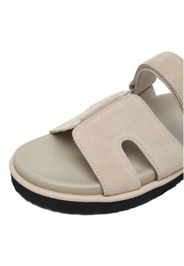 Gino Rossi - GINO ROSSI Klapki C-CLB-P1927A Kremowy. Kolor: kremowy. Materiał: skóra, zamsz